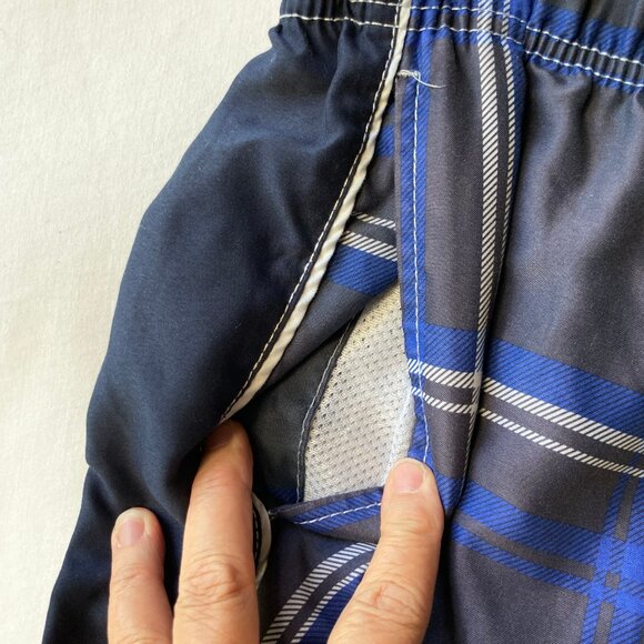 O'Neill Plaid Swim Trunks Mens Size 30 Black Blue Board Shorts Bathing Suit - Picture 8 of 13